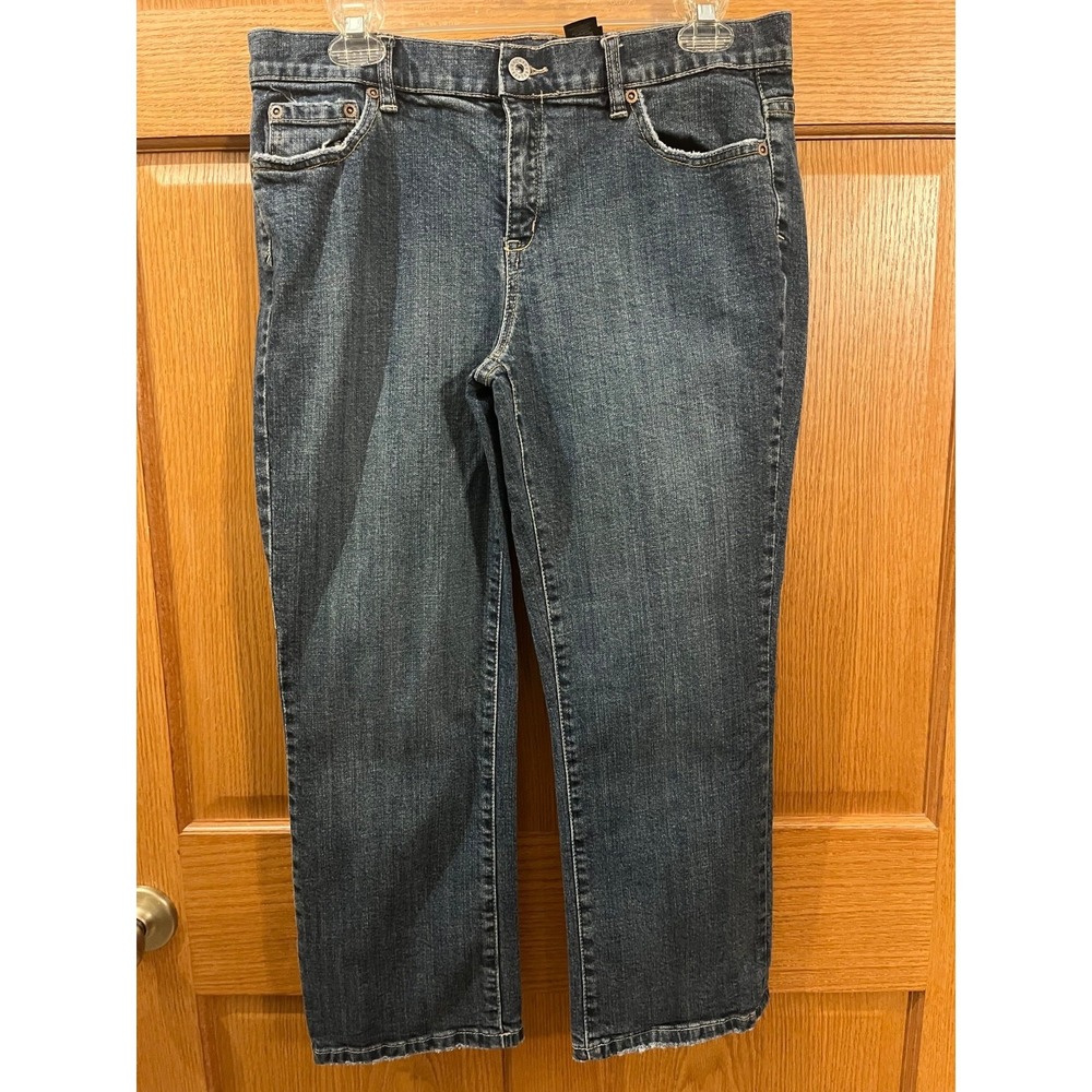 Axcess by Liz Claiborne Stretch Straight Leg Blue Denim Size 10 Short Women